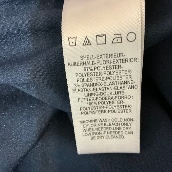 Dress the Population Women's Cocktail Dress Size 1X Navy Blue Sheath Wrap Mini - Picture 12 of 13